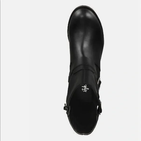 Style & Co. Black Combat & Moto Boots - Picture 3 of 7